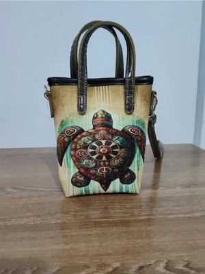 Cadde Dükkanı Kaplumbağa Desenli Mini Askılı Çapraz Çanta