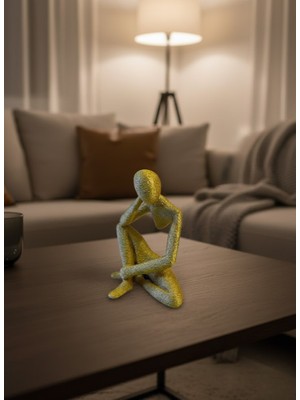 Minimal Sarı Insan Figürü Biblo Ev ve Ofis Dekoru - Lisinya