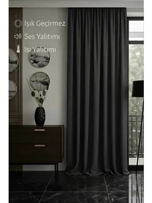 Taç Antrasit Karartma Işık Geçirmez Blackout Perde
