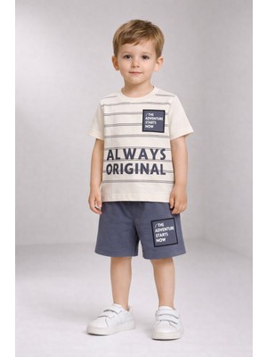 Melodi Kids Erkek Çocuk Alt Üst Yazlık Şort Pamuklu Takım