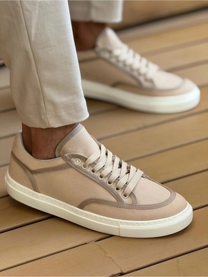 Mirglart CH2505 - Keten Erkek Ayakkabı Bej/bej