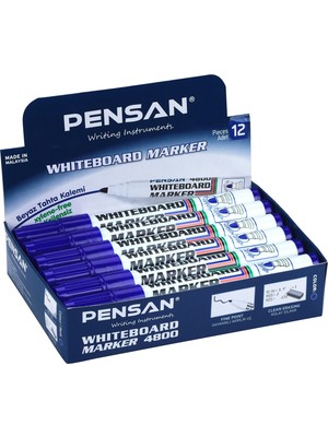 Pensan Mavi Tahta Kalemi Yuvarlak Uçlu 12'li Paket 4800-1 Türkiye Menşeli