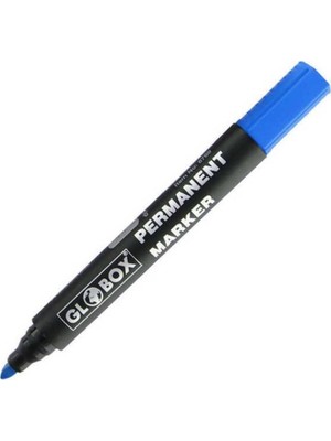 Globox Markör Permanent Kalem Yuvarlak Uç Mavi 6770 (12 Li Paket)