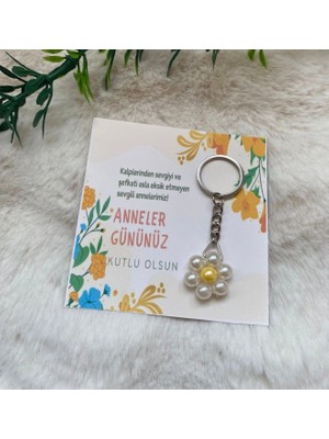Umut Hediyecilik Anneler Günü Hediyesi Inci Papatya Anahtarlık 12 Adet