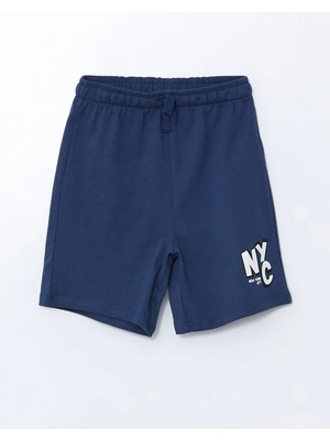 Lc Waikiki Yeni Sezon Beli Lastikli Yazı Baskılı Erkek Çocuk Şort