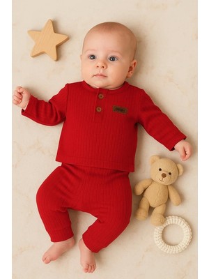 Senka Çizgili Kumaş % 100 Pamuk 2'li Unisex Takım