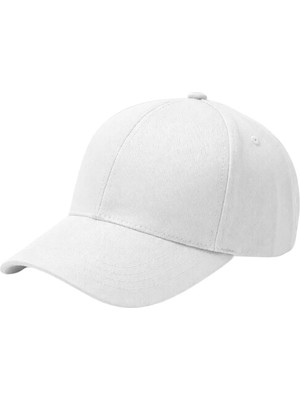 Maviş Tuhafiye Logosuz Beyaz Modern Spor Şapka Erkek/Kadın