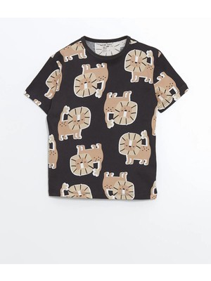 Lc Waikiki Yeni Sezon Bisiklet Yaka Baskılı Erkek Bebek Pijama Üst