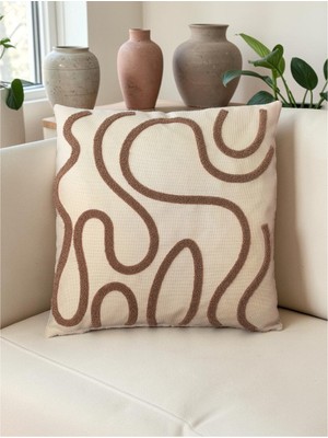 Nunu Teks Bohem Tarz Punch Nakışlı Kırlent Kılıfı | 43X43 cm