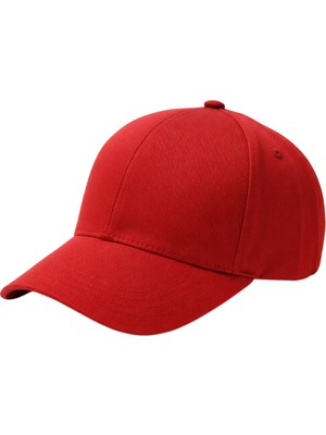 Maviş Tuhafiye Logosuz Kırmızı Modern Spor Şapka Erkek/Kadın