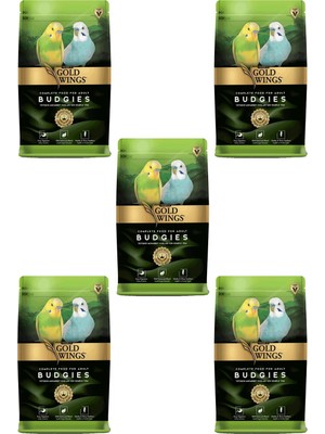 Gold Wings Premium Muhabbet Kuşu Yemi 1 kg x 5 Adet Tam Yem İçeriği ile Besleyici