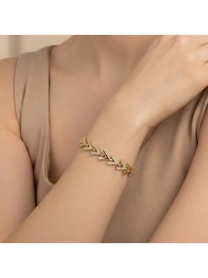 Xuping Jewelry Stil Incisi/xupıng Jewelry Balık Sırtı Zirkon Taşlı Bileklik