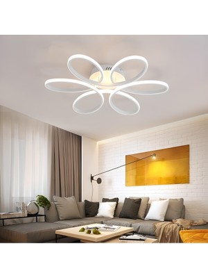 Ömür Avize Ömür Ella 6 Lı Beyaz Ledli Avize Metal Malzeme Modern Tasarım Özellikleri ile Şık Aydınlatma