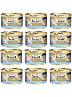 Gourmet Gold Kedi Konservesi 12 Adet 85 gr Kıyılmış Ton Balıklı Mama Segmenti