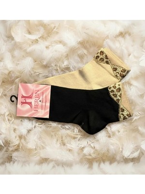 Heren Kurdela Desenli , 2'li Taşlı Kadın Soket ,parfüm Kokulu, Premium Serisi