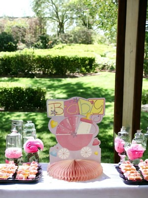 Parti Adresi Baby Shower Parti Süsü Baby Temalı Petek Masa Süsü Pembe