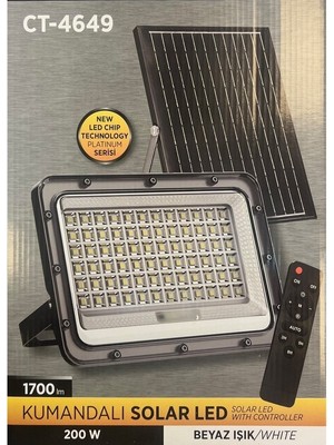 Cata 200W Solar LED Projektör Beyaz Işık CT-4649 Cata