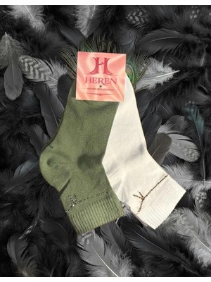 Heren Zincir Kurdela Desenli , 2'li Taşlı Kadın Soket ,parfüm Kokulu, Premium Serisi