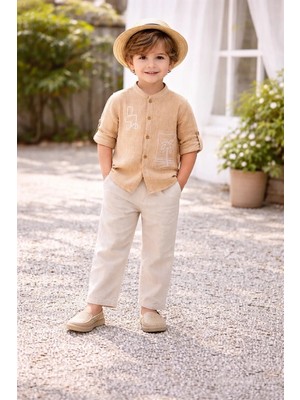 2-5 Yaş Palm Nakka Erkek Çocuk Takım-Camel Mevsimlik