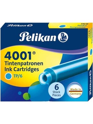 Pelikan Dolma Kalem Tüpü 6'lı Turkuaz 4001-301705 Renkli Dolma Kalem Seti