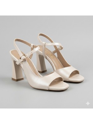 Kindep (Park Moda) Topuklu Kadın Abiye Ayakkabı Sedef