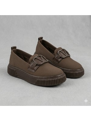 Kindep (Oc) Shoes Toka Detaylı Kadın Günlük Ayakkabı Kahve