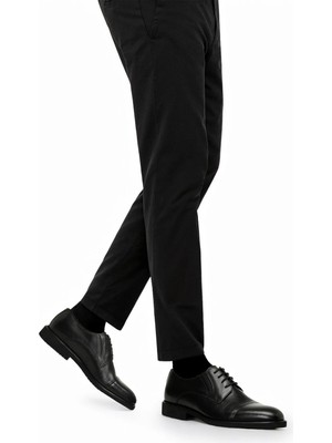 İnci INCI BAYER 5FX Siyah Erkek Klasik Ayakkabı Deri Malzemeden Düz Tabanlı Şık Tasarım