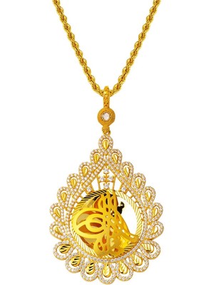 Bilezikci Damla Çerçeve Tuğralı Altın Kolye