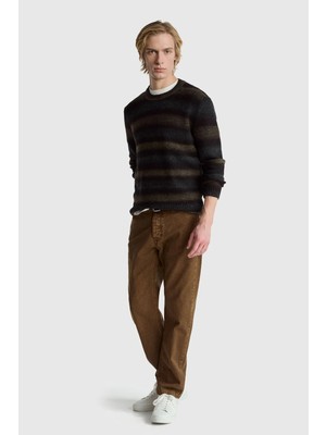 United Colors Of Benetton Kahverengi Erkek ERK_%100 Pamuk Cep Detaylı Beli Düğmeli Pantolon Model Kodu: 41BUUE0217J9