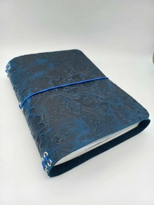 Galande Hakiki Deri Baskılı A5 Defter Kılıfı – Kişiye Özel Isim Yazılır Journal Kılıfı, El Yapımı Deri
