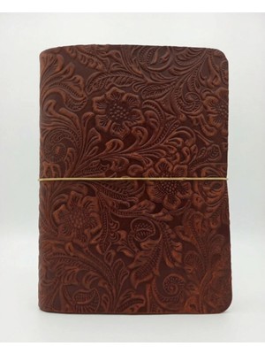 Galande Hakiki Deri Baskılı A5 Defter Kılıfı – Kişiye Özel Isim Yazılır Journal Kılıfı, El Yapımı Deri