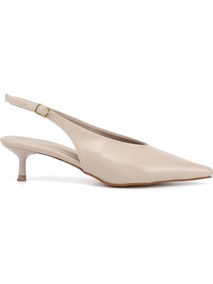 Gönderi(r) Kadın Bej  Ince Topuklu Arkası Açık Ayakkabı