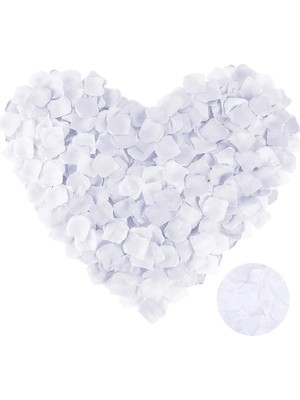 Sylar Beyaz Renk Gül Yaprağı Şekilli Konfeti 10 Paket 1000 Adet