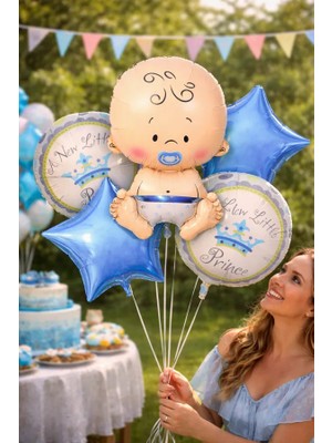Eng Parti Dünyası Erkek Bebek Balon Seti – Yeni Küçük Prens Temalı Folyo Balonlar ENG-B1037