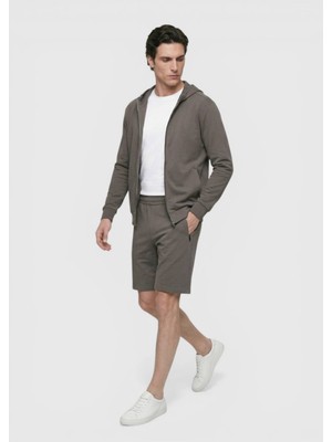 Ramsey Mürdüm Düz Örme Regular Fit Casual Bermuda