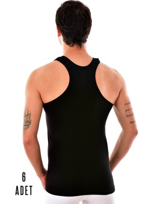 Tutku Erkek Siyah 6 Adet Pamuklu Spor Atlet Esnek Kumaş ve Nefes Alabilir Özellikler 0118