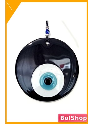 BolShop El Yapımı Siyah Cam Nazar Boncuklu Duvar Aksesuarı