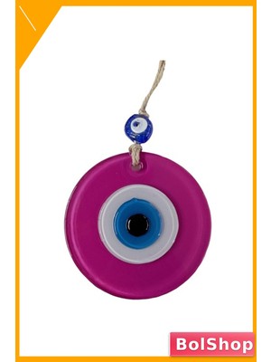 BolShop El Yapımı Pembe Nazar Boncuğu Duvar Dekoru 10X10 cm