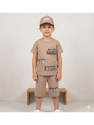 Erkek Çocuk Kaprili Alt Üst ve Şapka 3!lü Takım