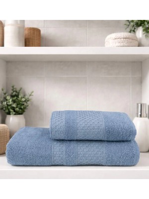 2 Li Banyo Havlu Seti Pamuklu Büyük Boy / 90 x 150 Cm Banyo Havlu - 50 x 90 Cm El Yüz Baş Havlu / Hamam Seti / Battal Boy Havlu Seti