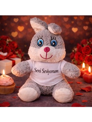 Tbl Dekor Seni Seviyorum Tişörtlü Sevimli Peluş Tavşan