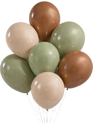 Patladı Gitti Capybara Konsepti 10'lu Balon Seti – Karamel Doğal Ton Parti Seti