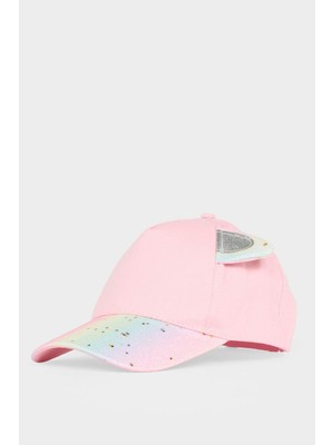DeFacto 3D Simli Kumaş Cap Şapka Kız ÇOCUK B7603A826SM