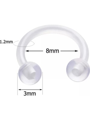 Bylin Helix Piercing - Septum Piercing - Bioplast C Piercing / At Nalı Piercing - Çap 8 mm