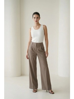 Setre Vizon Pile Detaylı Rahat Kesim Pantolon