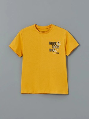 Lc Waikiki Yeni Sezon Bisiklet Yaka Baskılı Erkek Çocuk Tişört