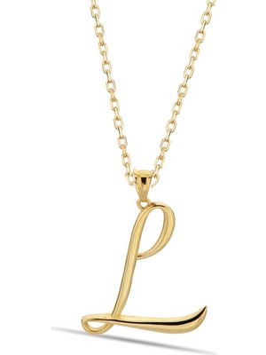 Bilezikci L Harfi 14 Ayar Altın Kolye