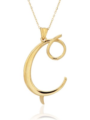 Bilezikci Ç Harfi 14 Ayar Altın Kolye