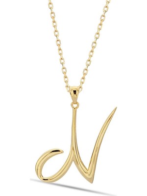 Bilezikci N Harfi 14 Ayar Altın Kolye