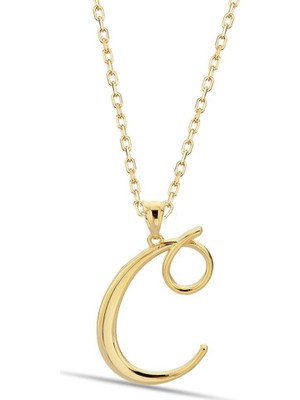 Bilezikci C Harfi 14 Ayar Altın Kolye